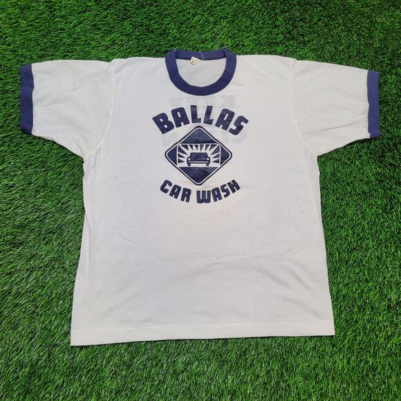 Vintage 80s Ballers "Keep It Clean" Ringer T-Shirt Mens S / Womens L USA - Picture 1 of 10
